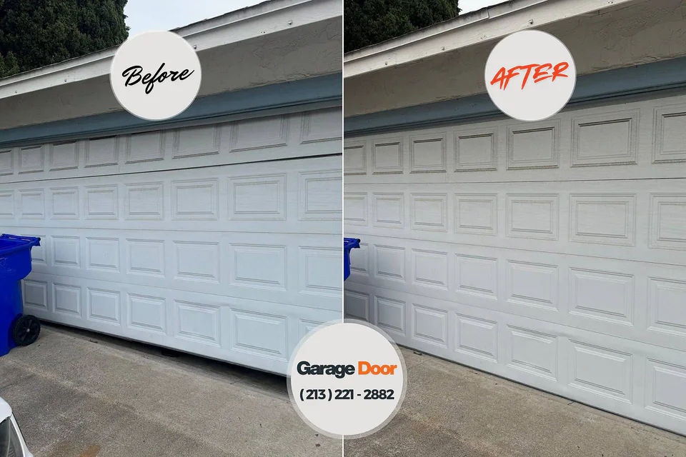 Before and after: garage door repair Veedersburg, IN